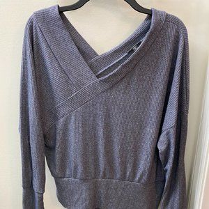 Stella & Dot Double V Sweater in Chambray Blue